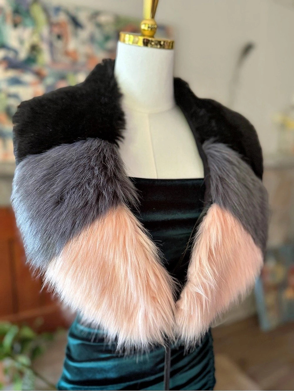 Steve Madden Faux Fur Cape Homecoming Formal Shoulder Wrap w Tassles OS